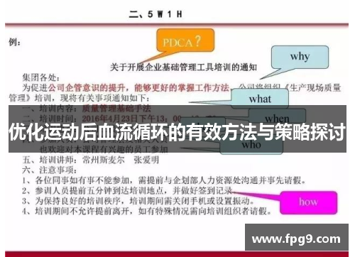 优化运动后血流循环的有效方法与策略探讨